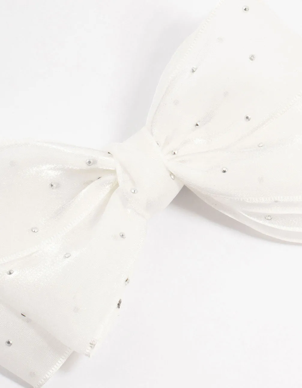 Kids Mixed Cream Fabric Bow Clip