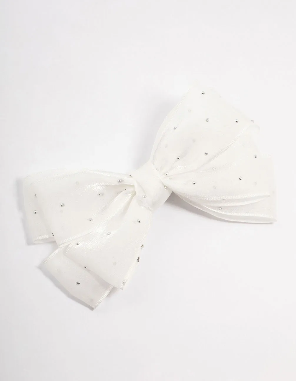 Kids Mixed Cream Fabric Bow Clip