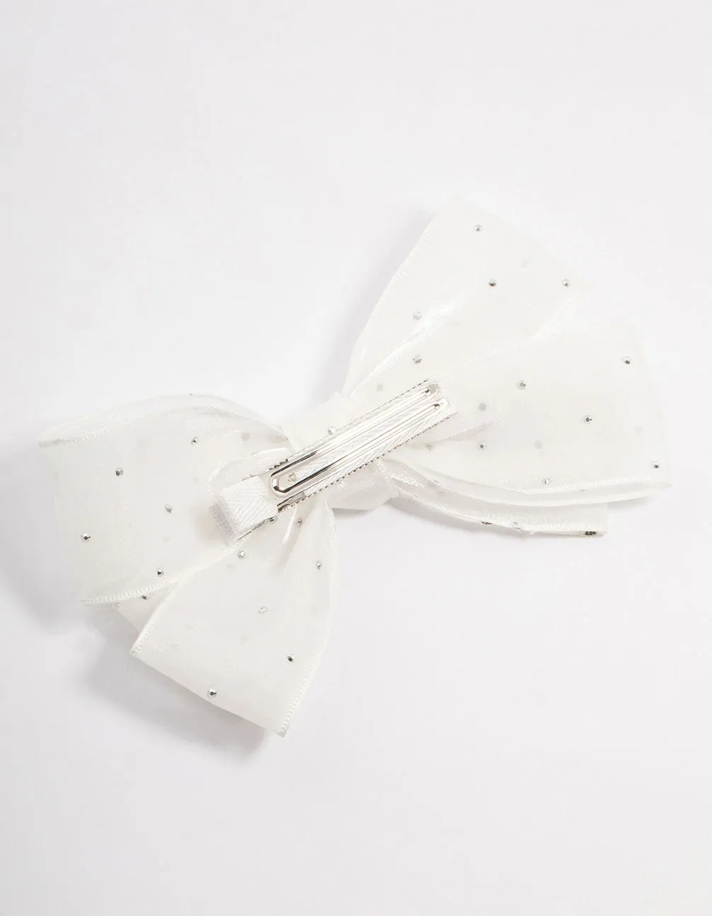 Kids Mixed Cream Fabric Bow Clip