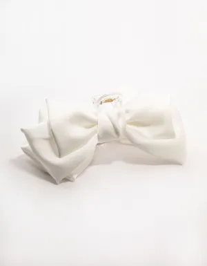 Large White Fabric Claw Clip