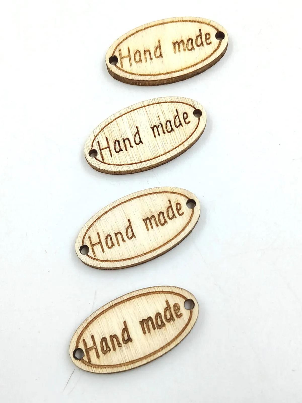 Light Brown 2 Hole Oval Shape Wooden Button