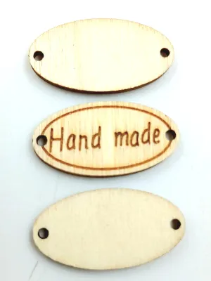 Light Brown 2 Hole Oval Shape Wooden Button