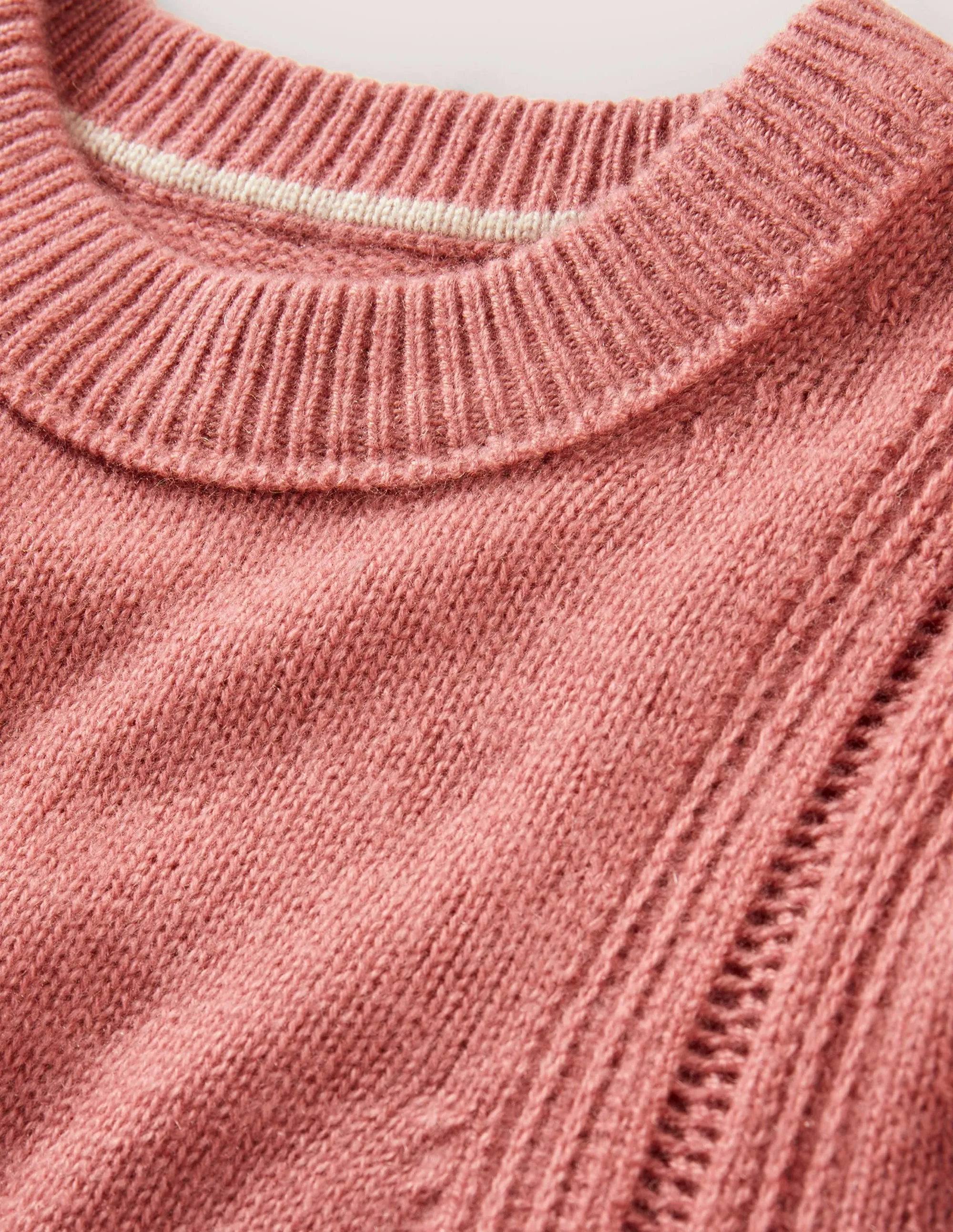 Lofty Cashmere Jumper-Dusty Red Melange