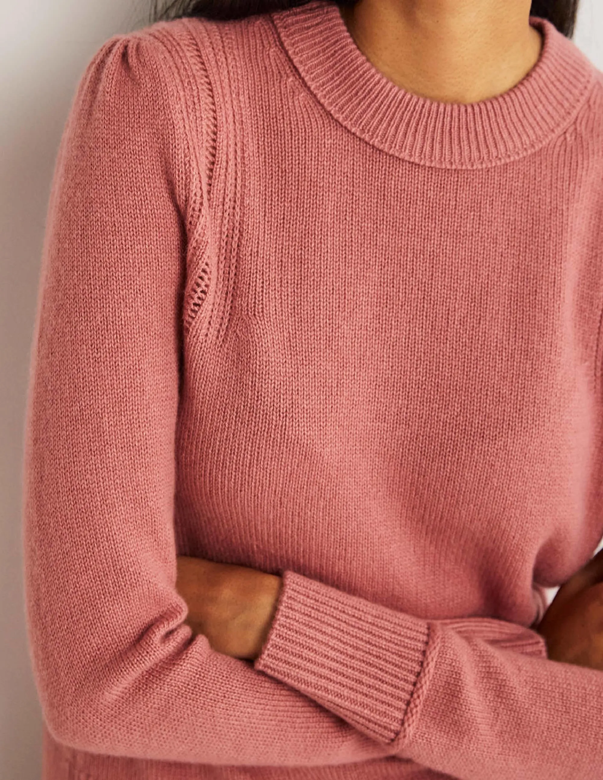 Lofty Cashmere Jumper-Dusty Red Melange