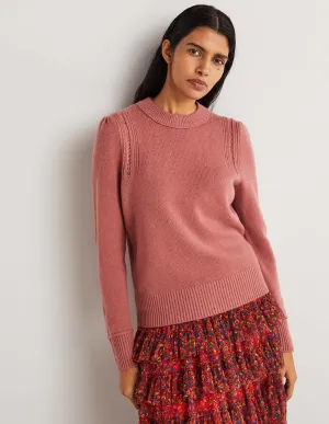 Lofty Cashmere Jumper-Dusty Red Melange