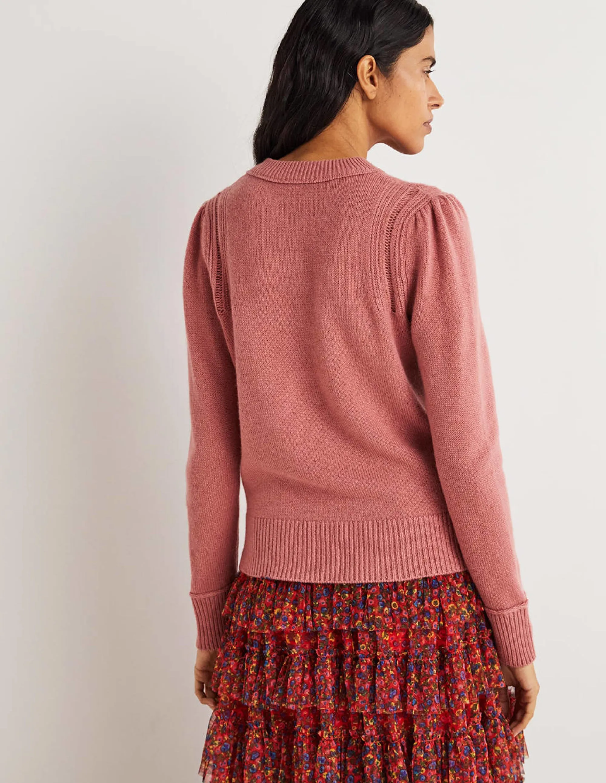 Lofty Cashmere Jumper-Dusty Red Melange