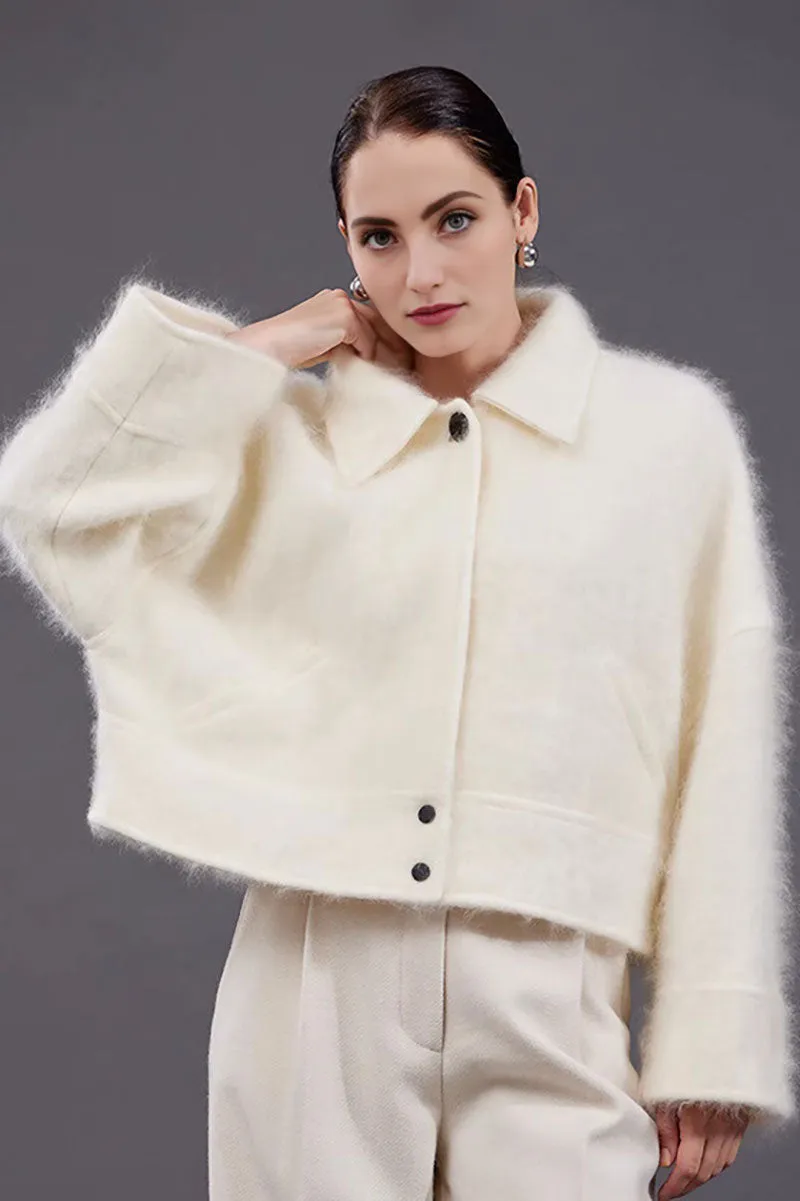 Luxe 100 Cashmere Boxy Cropped Jacket
