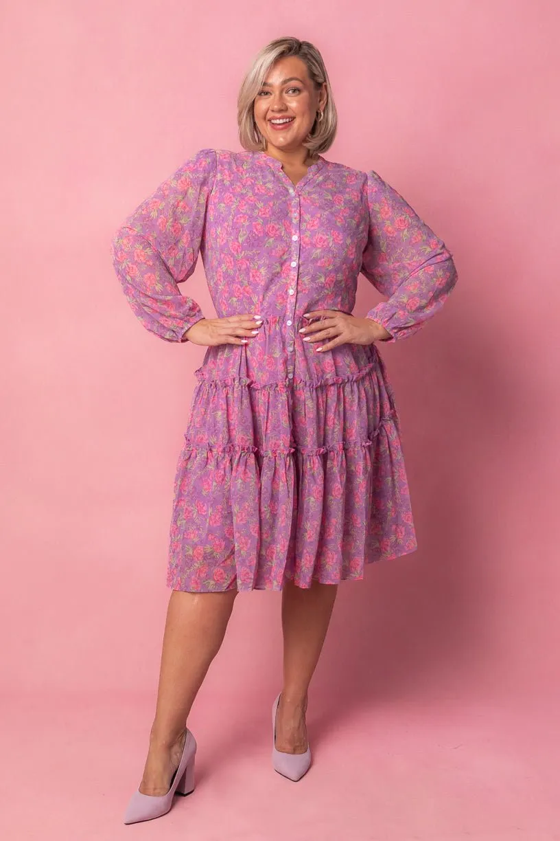Lydia Dress in Pink Floral - FINAL SALE