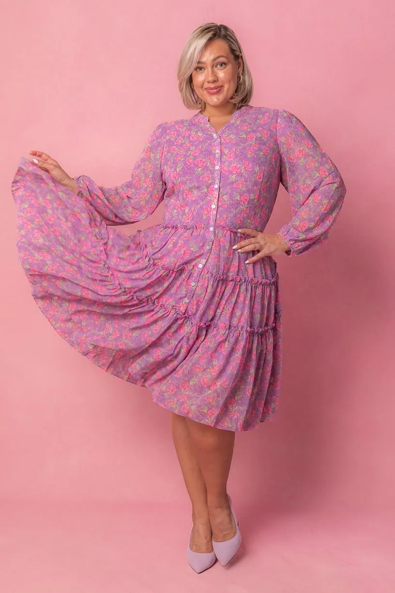 Lydia Dress in Pink Floral - FINAL SALE