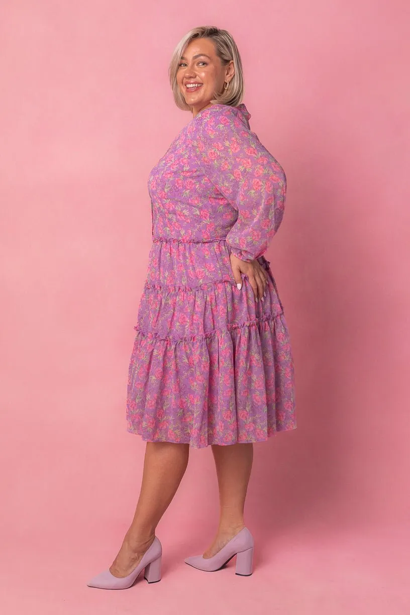 Lydia Dress in Pink Floral - FINAL SALE