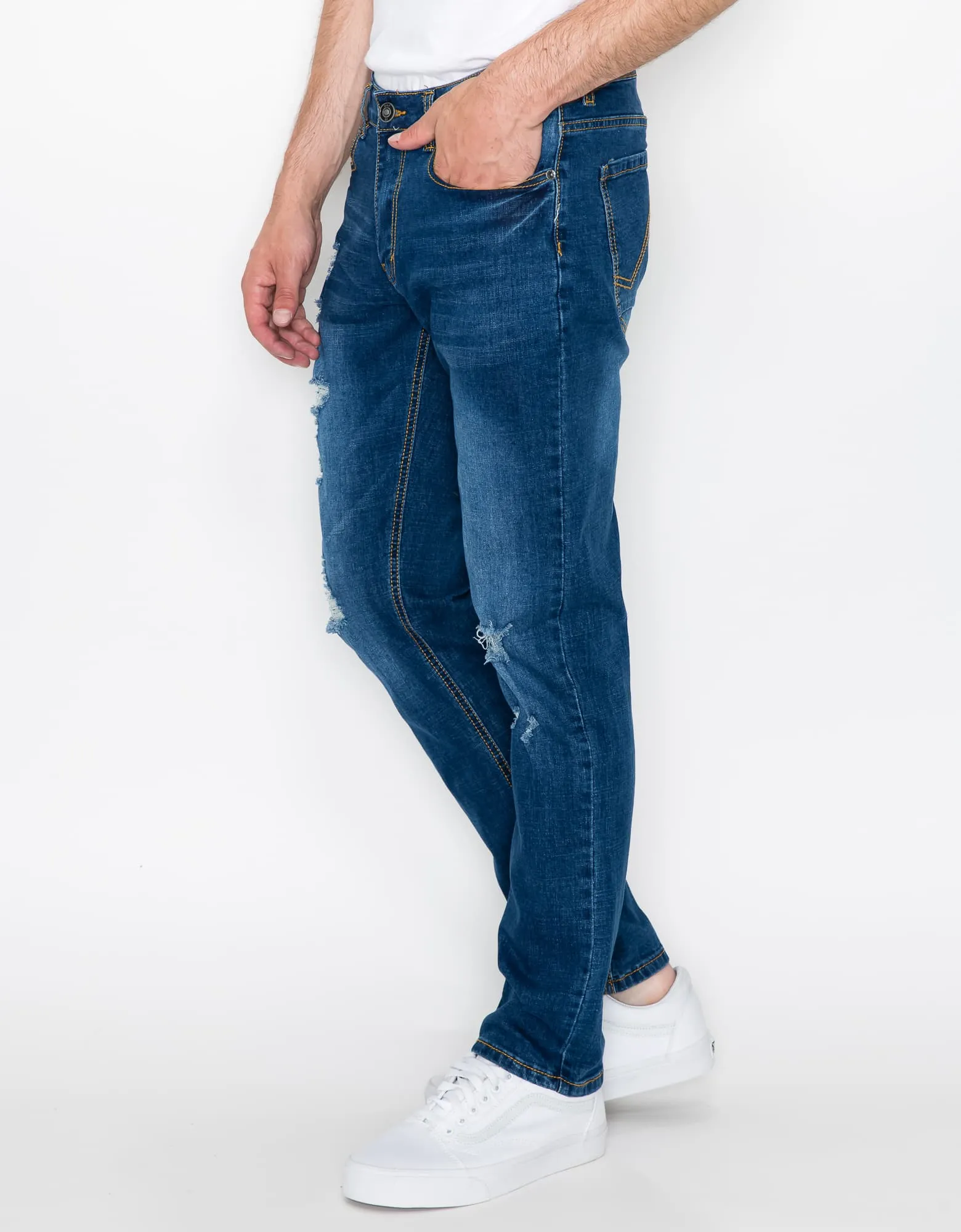 MEN'S CAYENNE RIPPED SLIM FIT JEANS