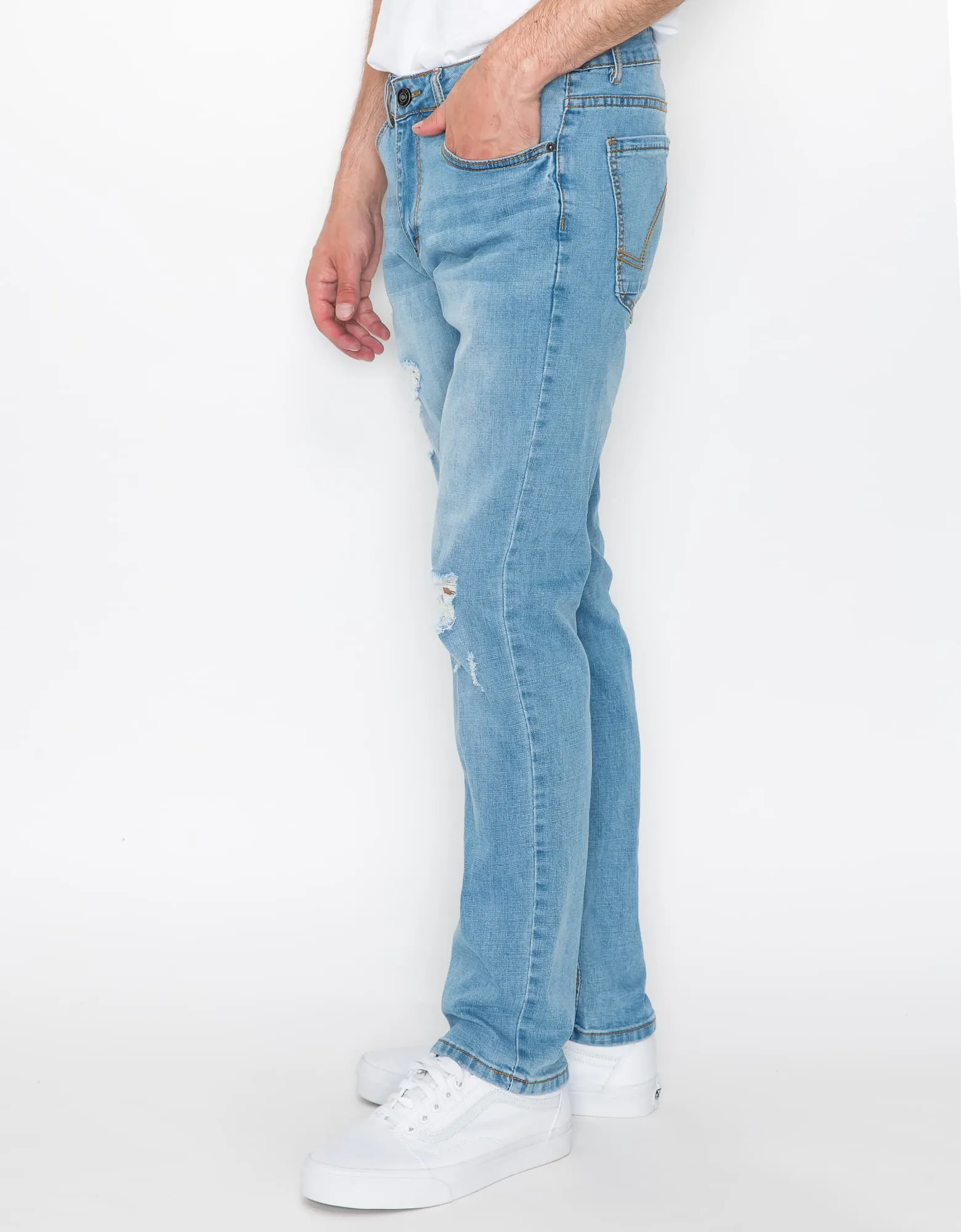 MEN'S CAYENNE RIPPED SLIM FIT JEANS