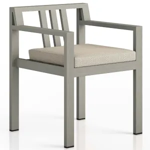 Monterey Outdoor Dining Armchair, Faye Sand/Weathered Grey, Set of 2
