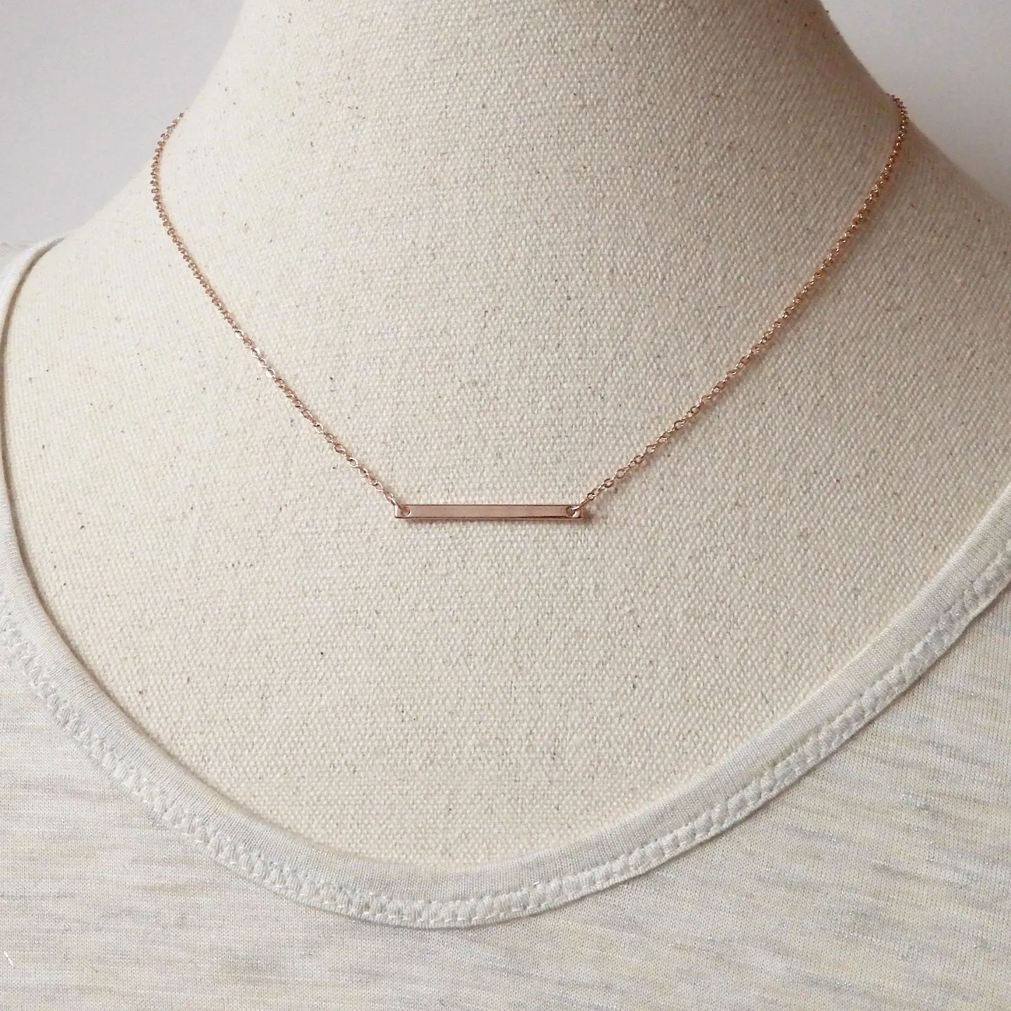 Rose Gold Bar Necklace by Adruzy, Best Selling Item!