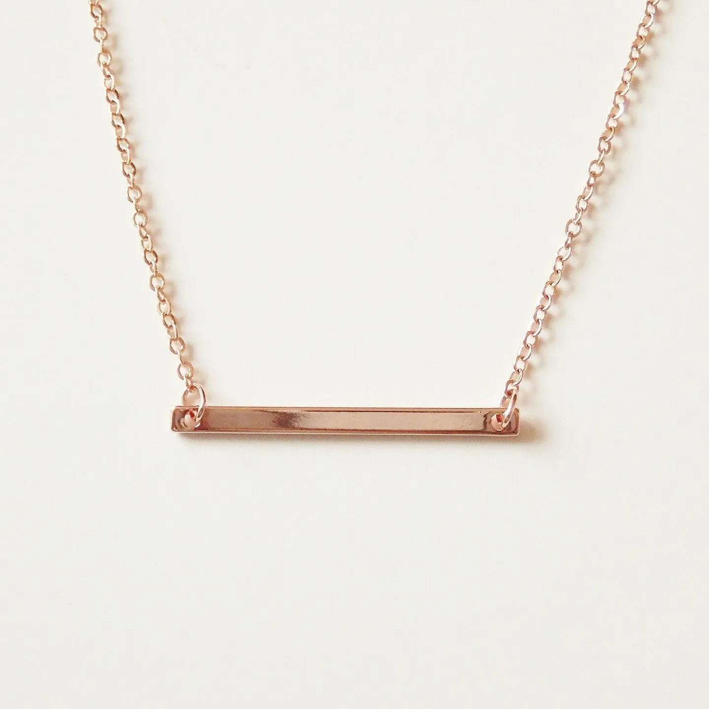Rose Gold Bar Necklace by Adruzy, Best Selling Item!