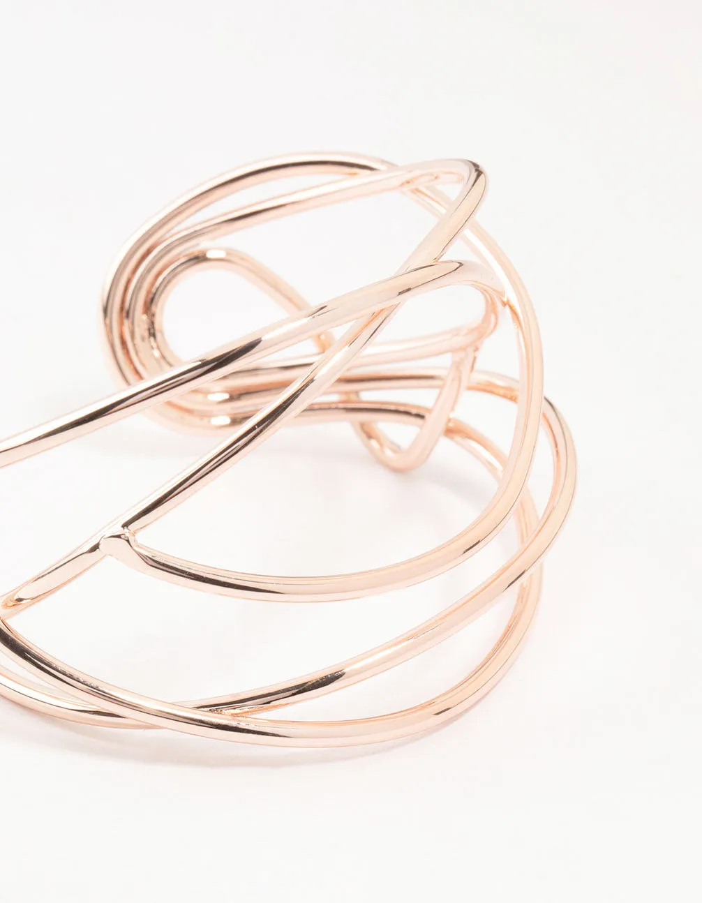 Rose Gold Plated Organic Wire Wrist Cuff
