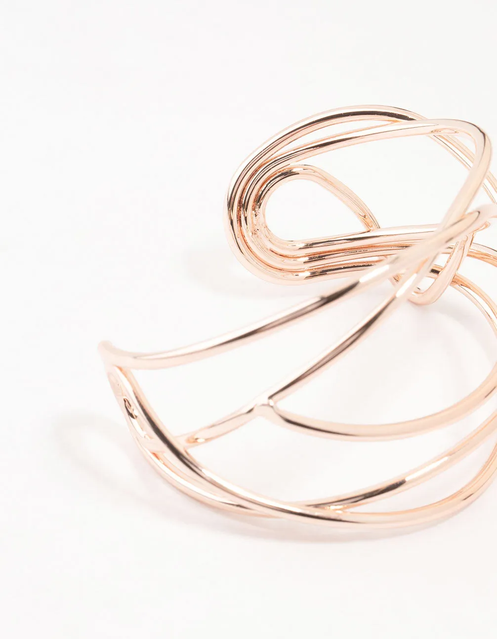 Rose Gold Plated Organic Wire Wrist Cuff