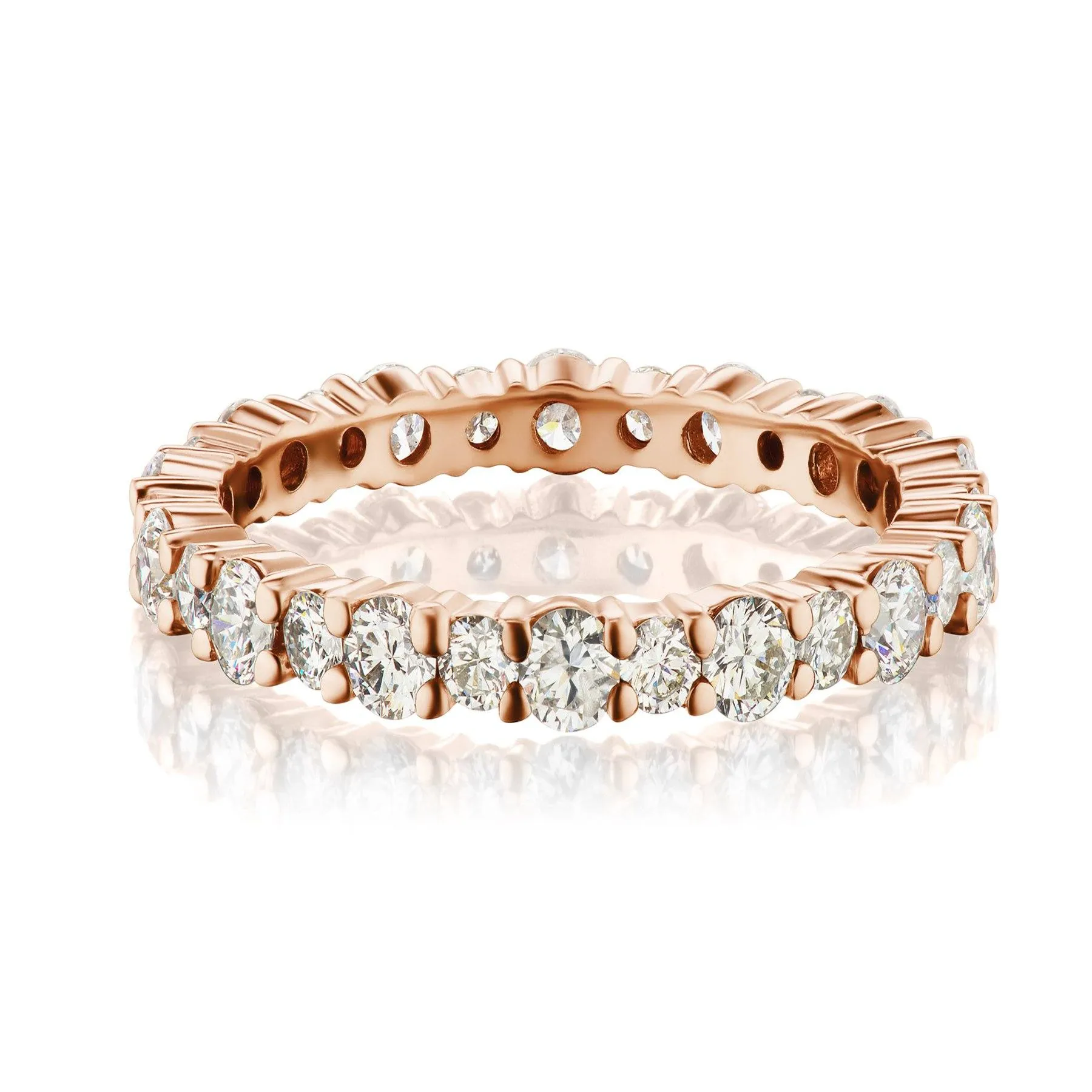 Rose Gold Shared Prong Diamond Band