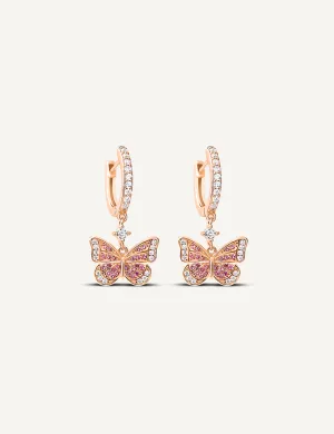 Seraphina Butterfly Huggies- Rose Gold