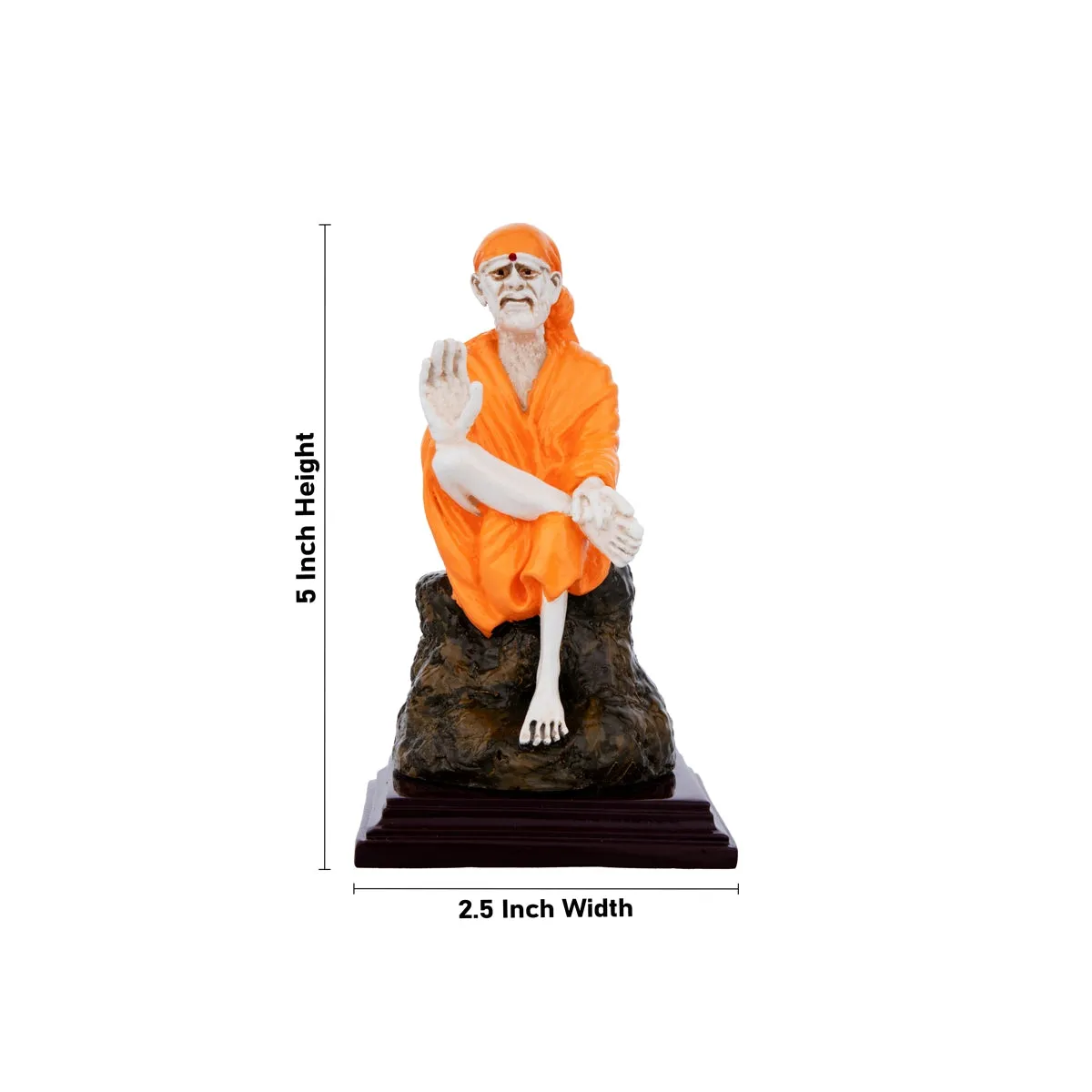 Shirdi Saibaba - 5 Inches | Sai Baba Murti/ Marble Dust Saibaba Statue/ Sai Baba Idol for Home