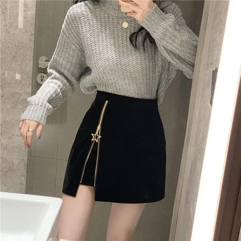 Skirt with Star Zipper