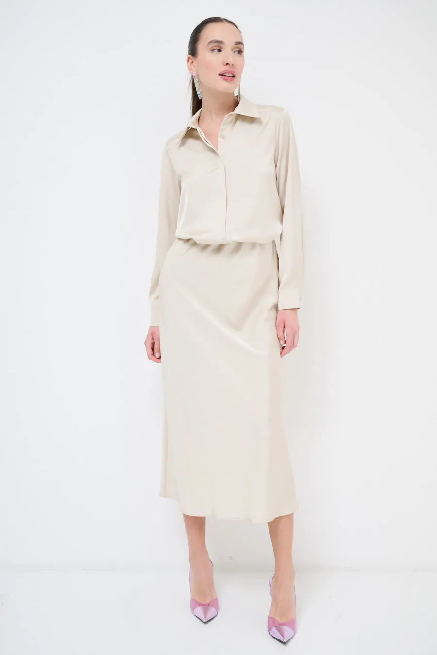 Sleek midi slip skirt wholesale