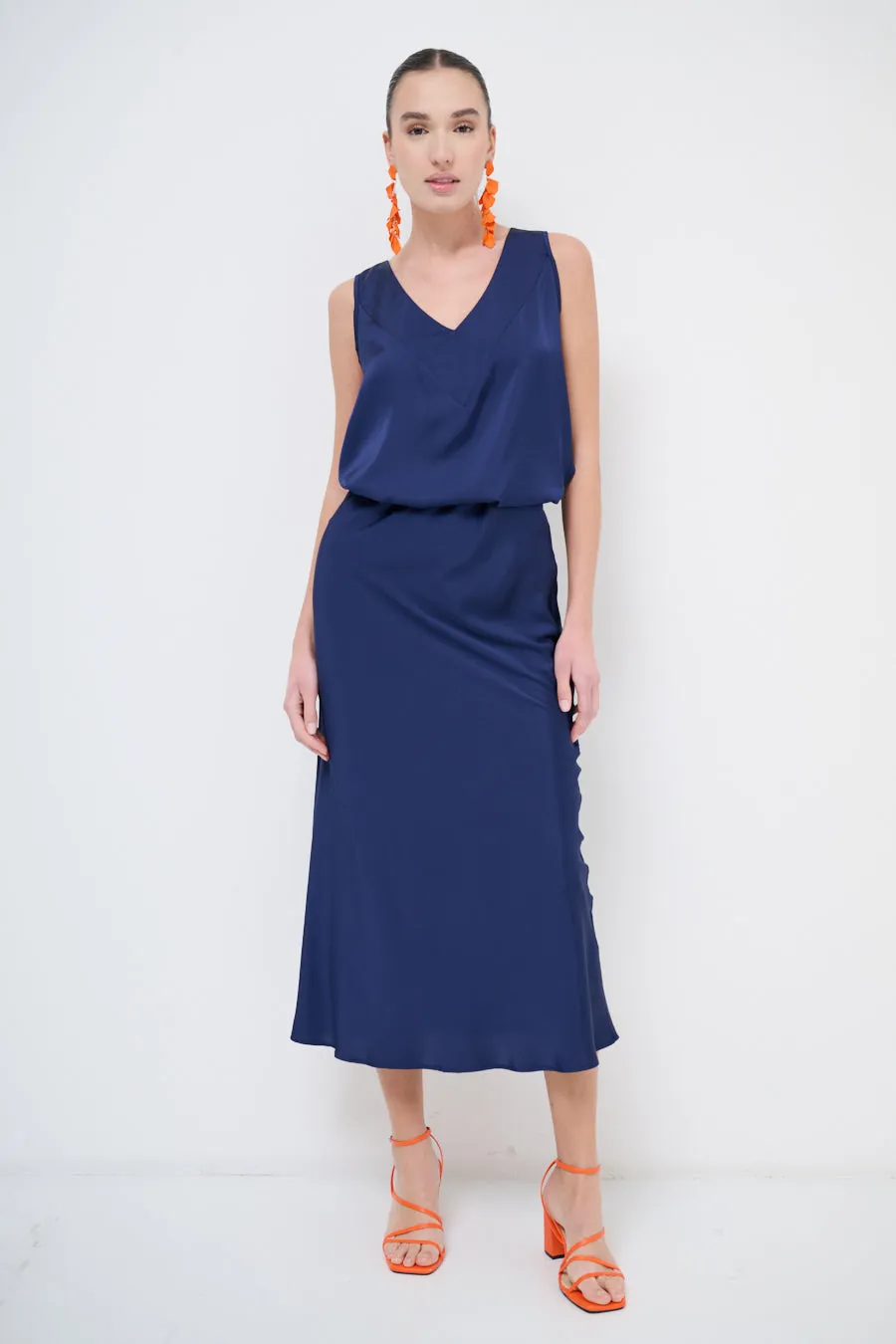 Sleek midi slip skirt wholesale