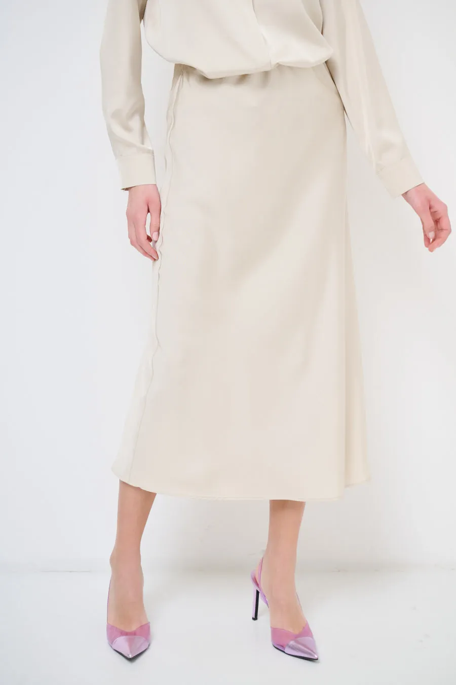 Sleek midi slip skirt wholesale