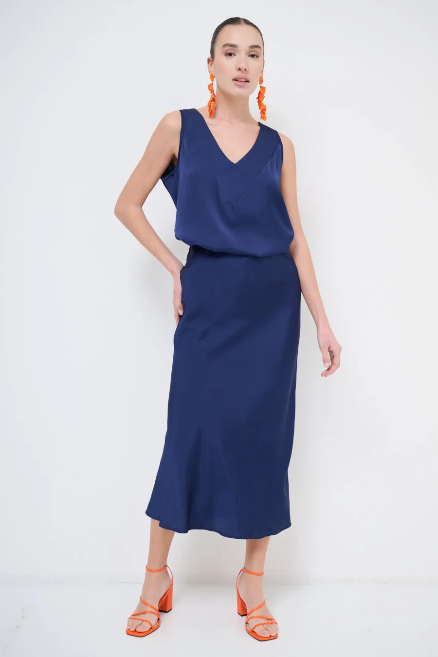 Sleek midi slip skirt wholesale