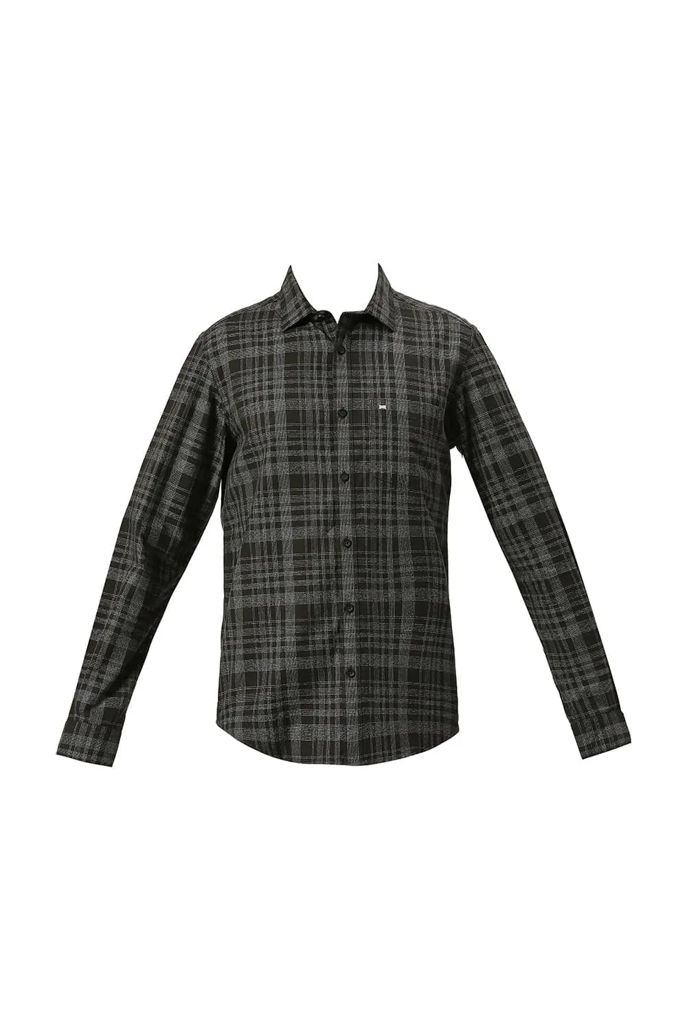 Slim Fit Cotton Twill Grindle Checks Shirt