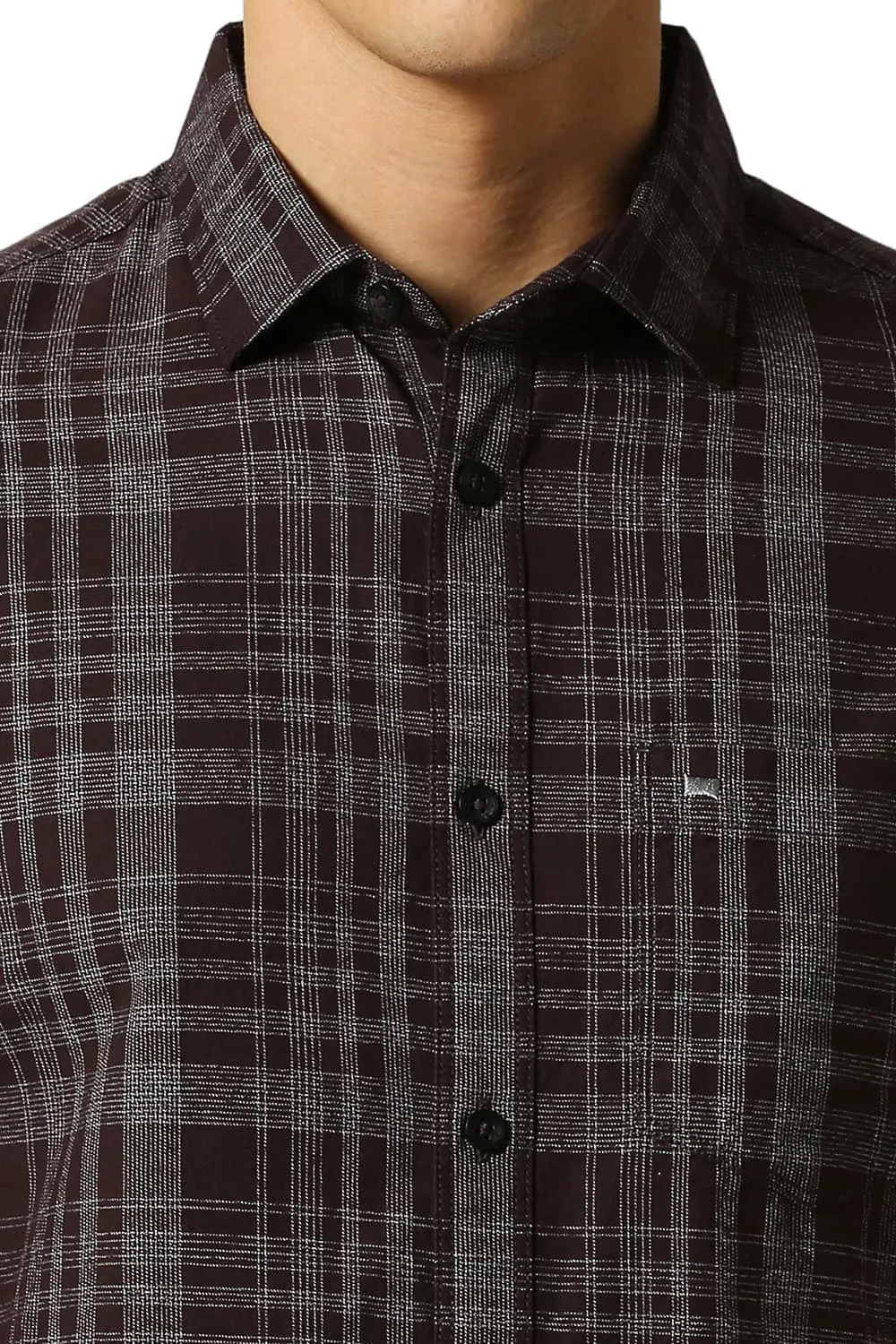 Slim Fit Cotton Twill Grindle Checks Shirt