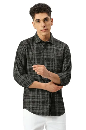 Slim Fit Cotton Twill Grindle Checks Shirt