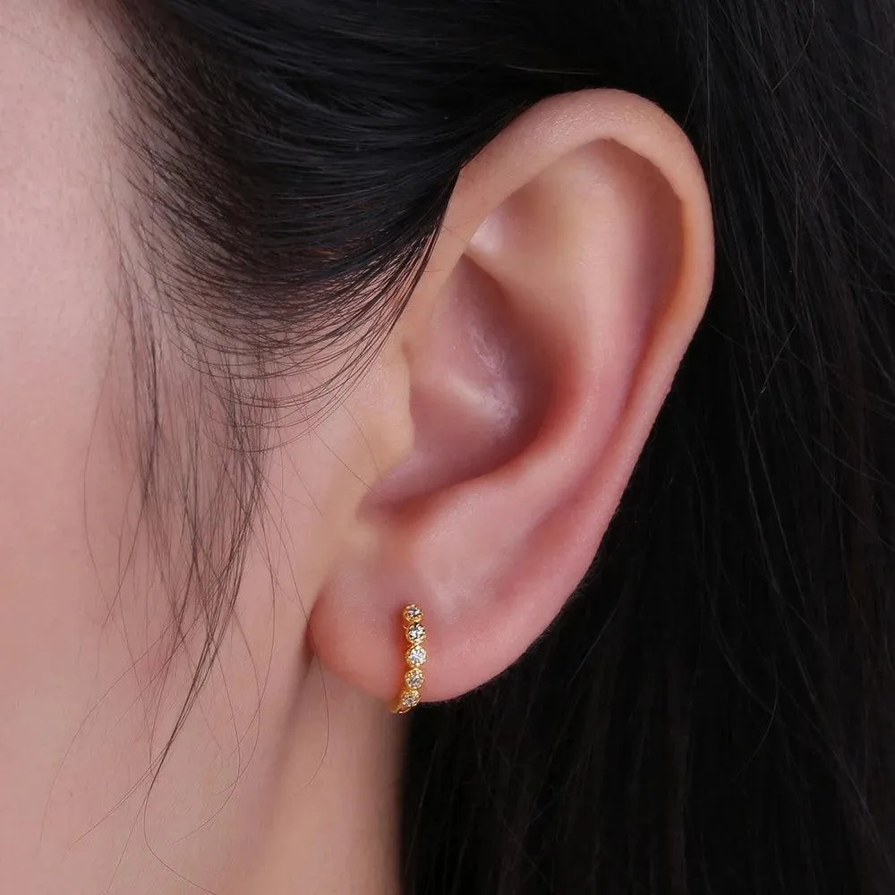 Small Hoop Real 925 Sterling Silver Earrings
