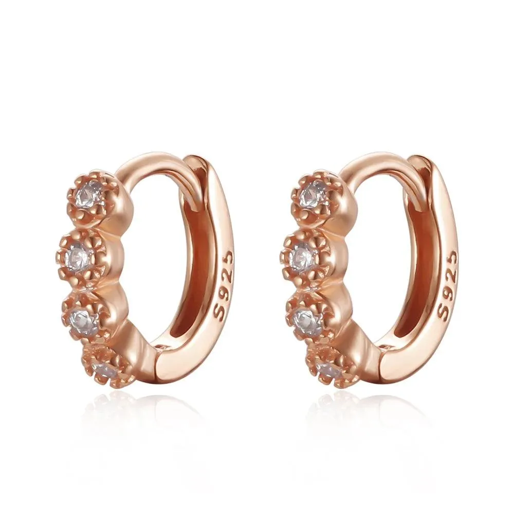 Small Hoop Real 925 Sterling Silver Earrings