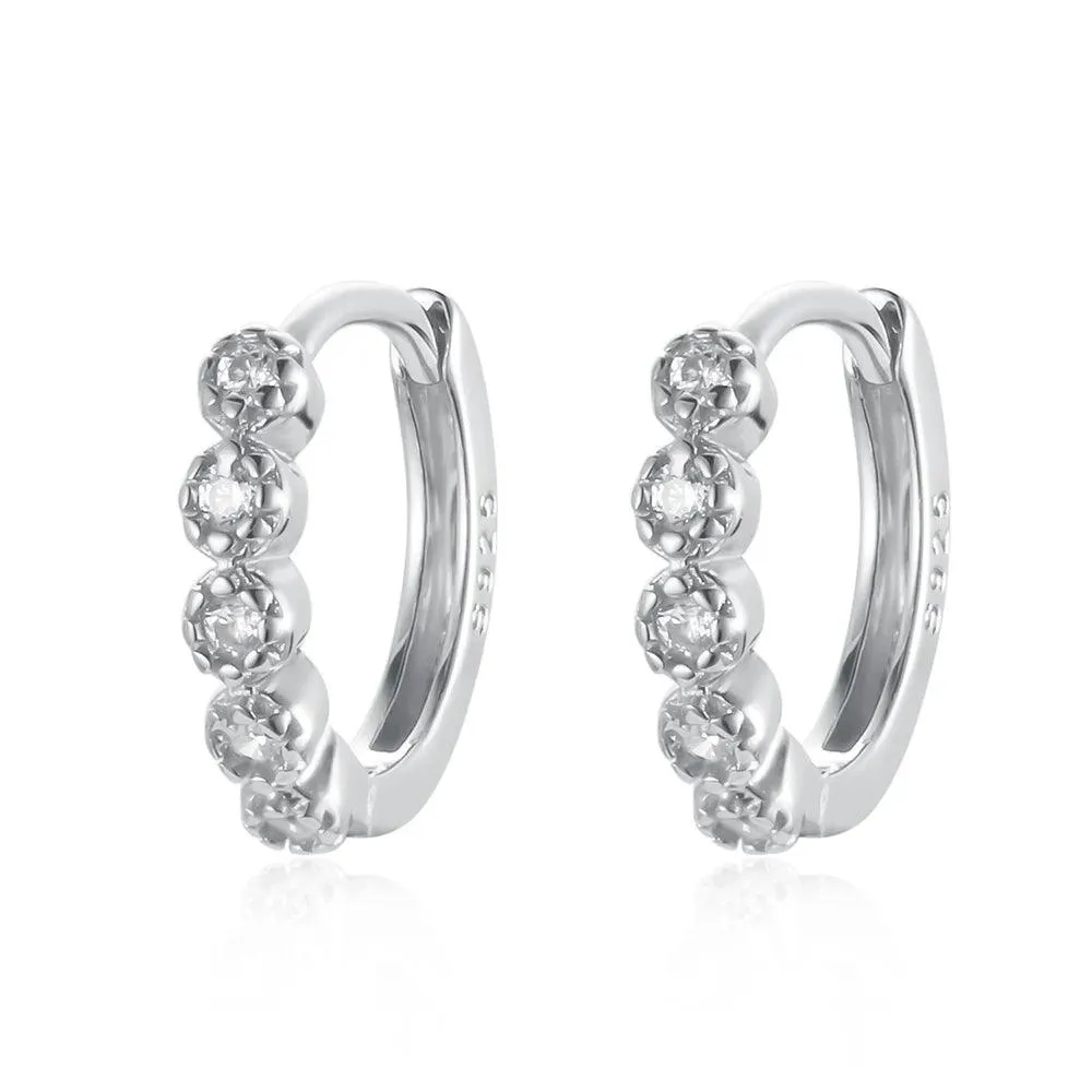 Small Hoop Real 925 Sterling Silver Earrings