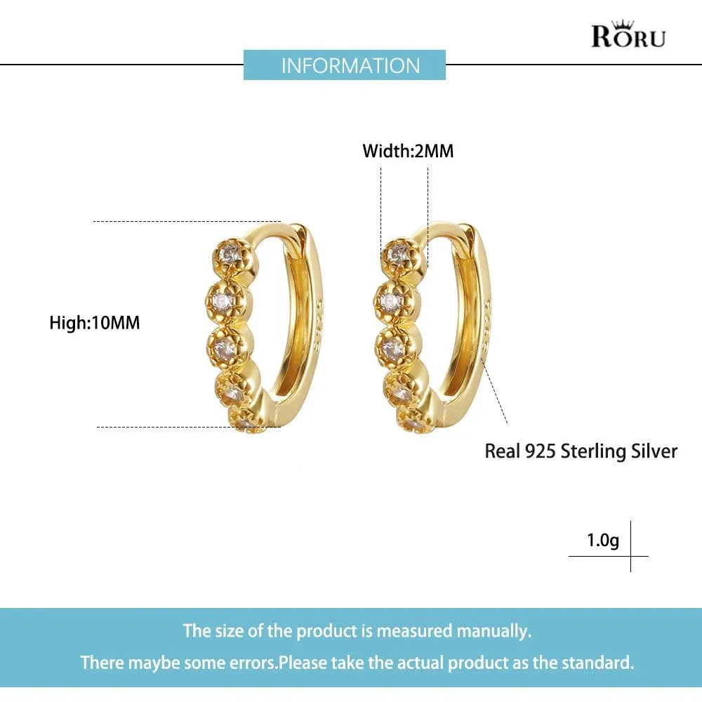 Small Hoop Real 925 Sterling Silver Earrings