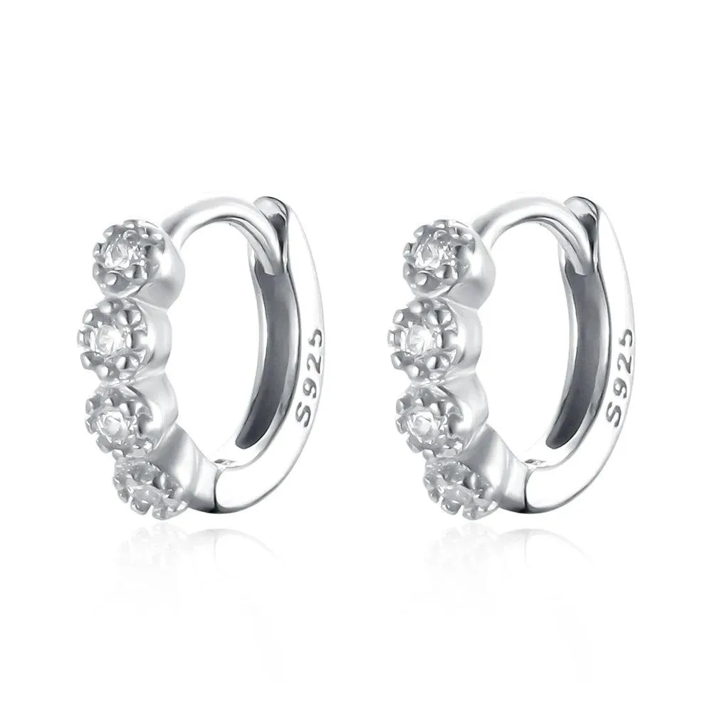 Small Hoop Real 925 Sterling Silver Earrings