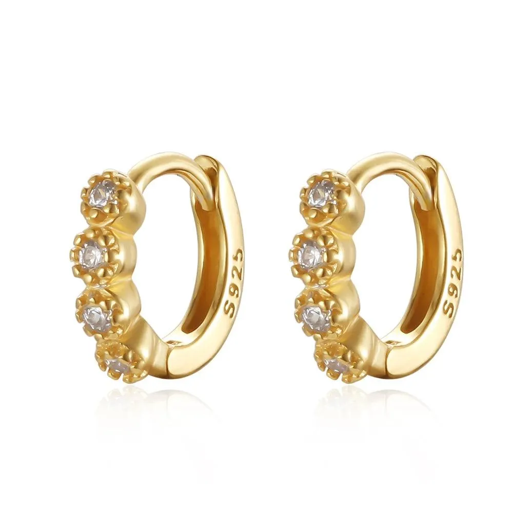 Small Hoop Real 925 Sterling Silver Earrings