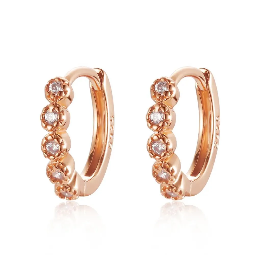 Small Hoop Real 925 Sterling Silver Earrings
