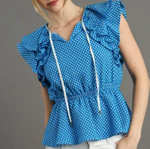 So Together Textured Ruffle Sleeve Top
