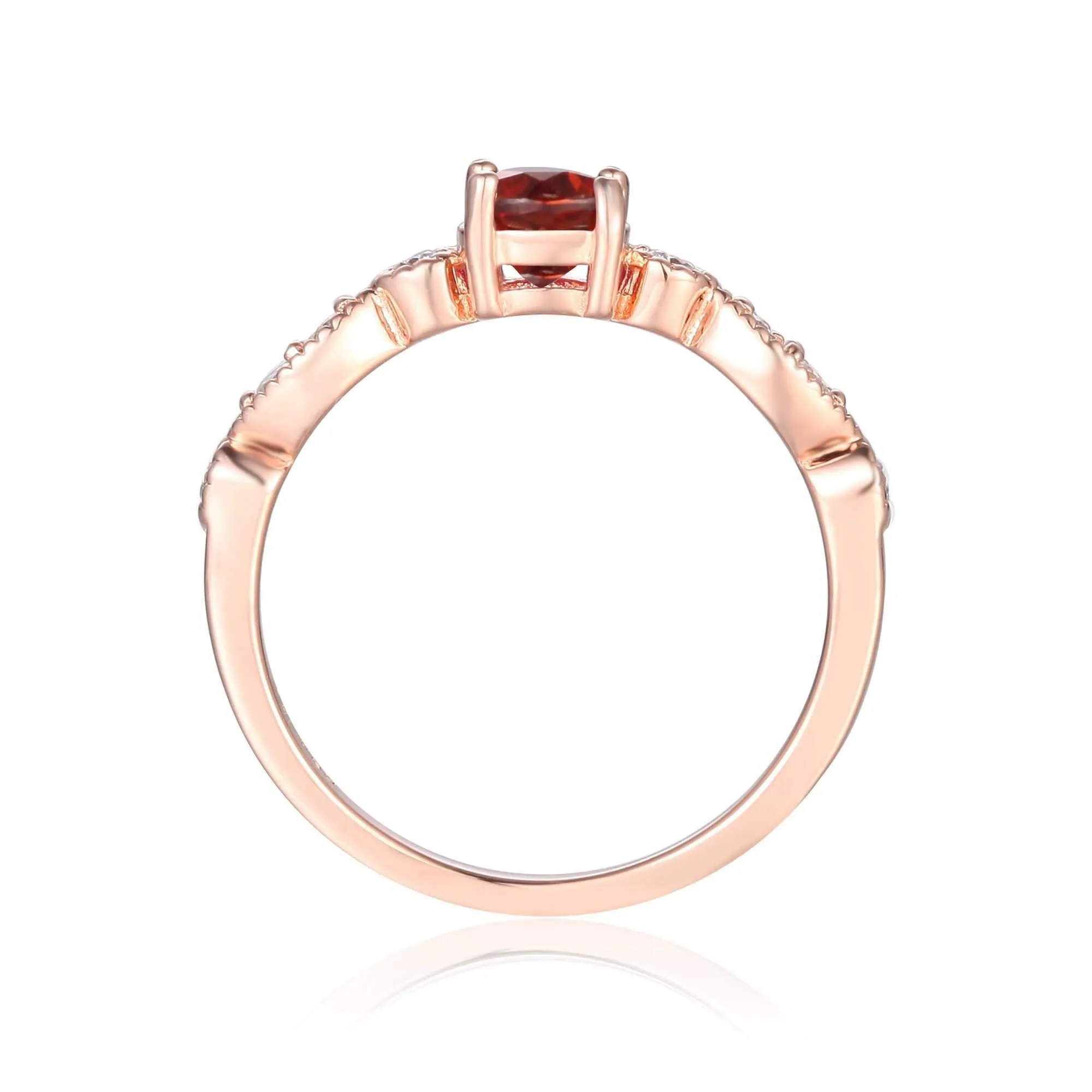 Spessartite Round Solitaire Ring