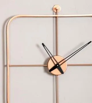 Square Golden Wall Clock