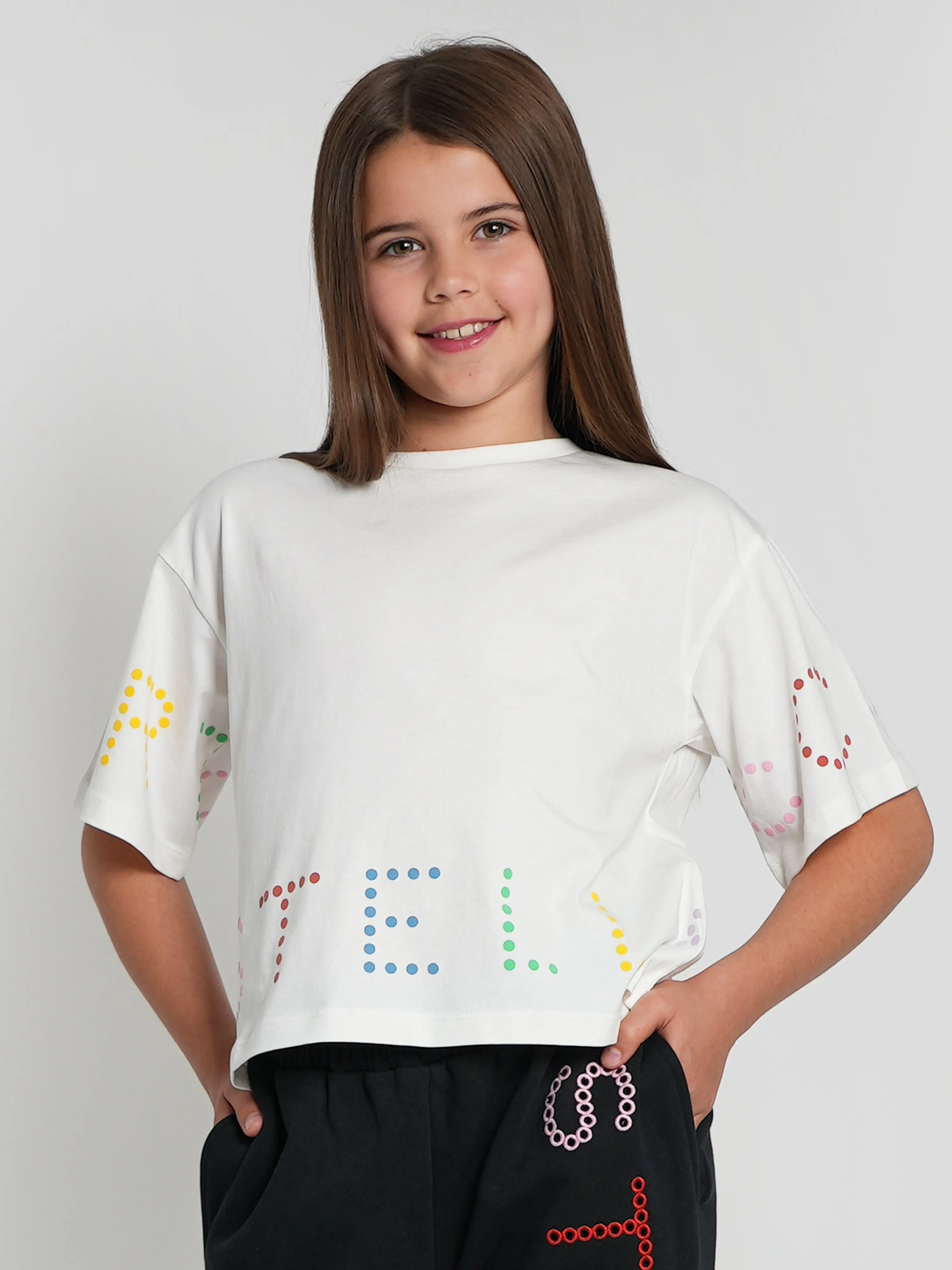 Stella McCartney Girls Logo T-Shirt in Ivory