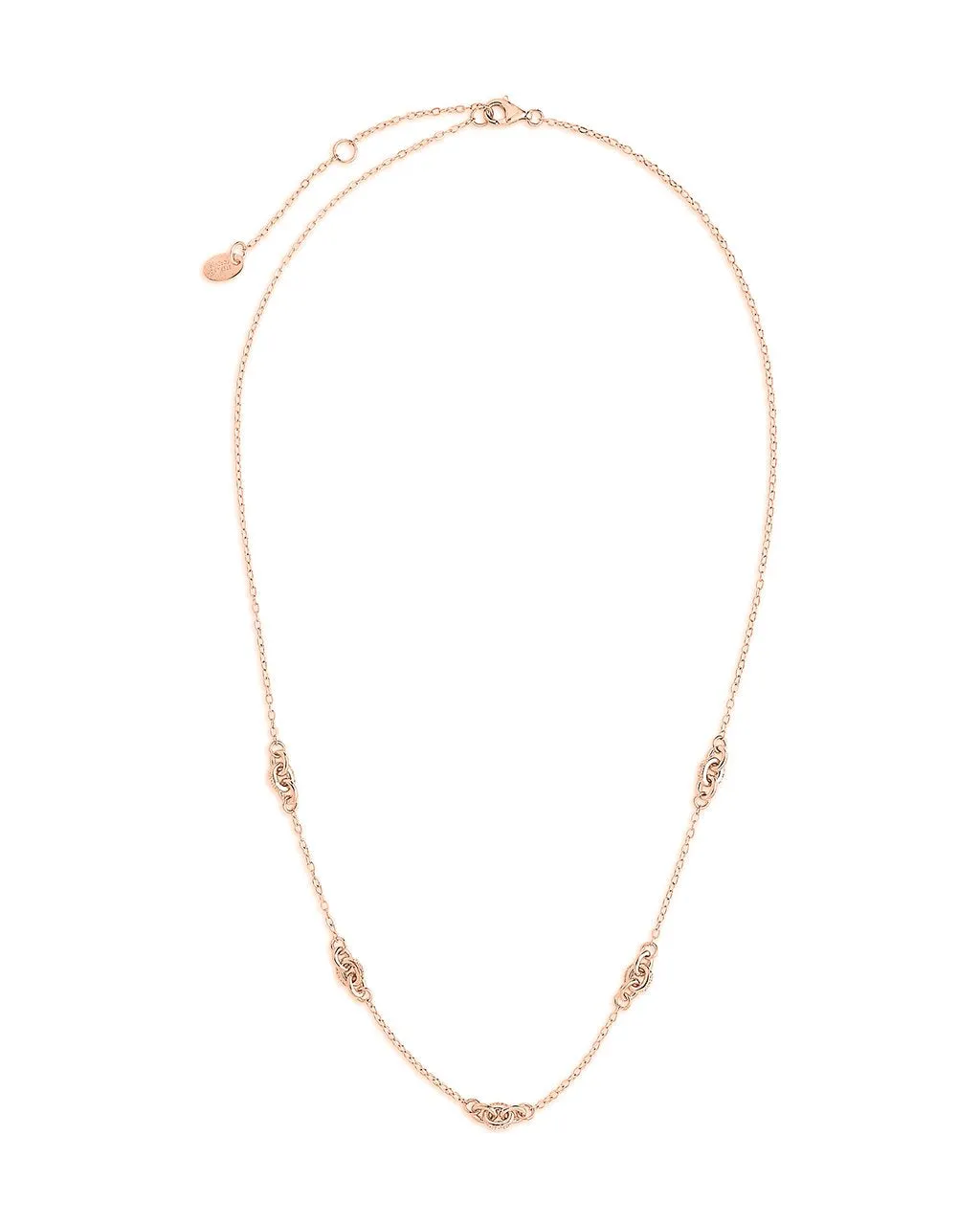 Sterling Silver Delicate Knot Station Necklace