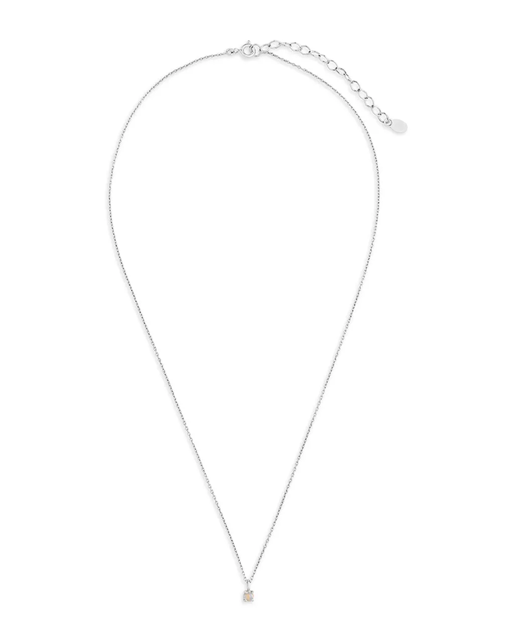 Sterling Silver Mini Opal Pendant Necklace