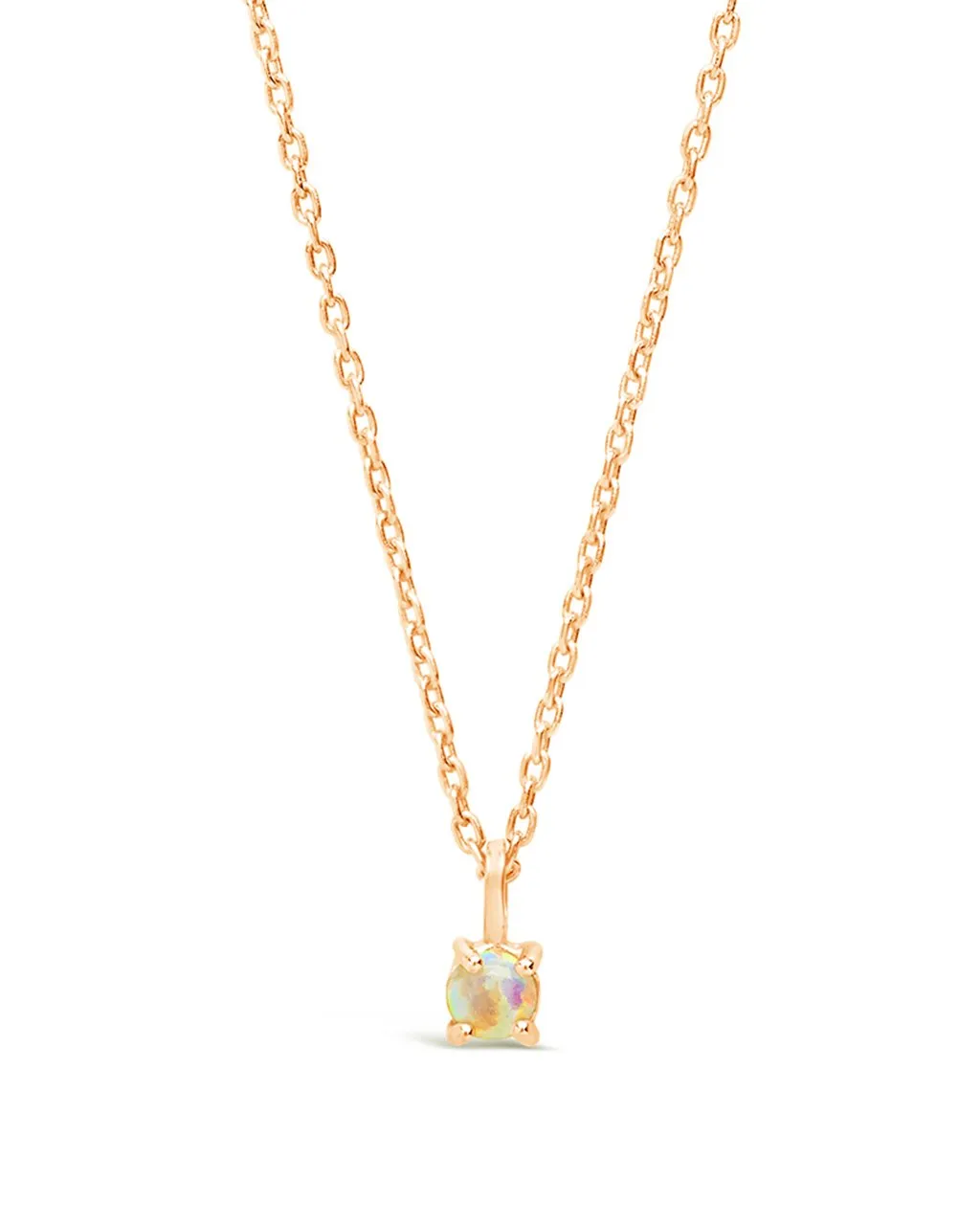 Sterling Silver Mini Opal Pendant Necklace