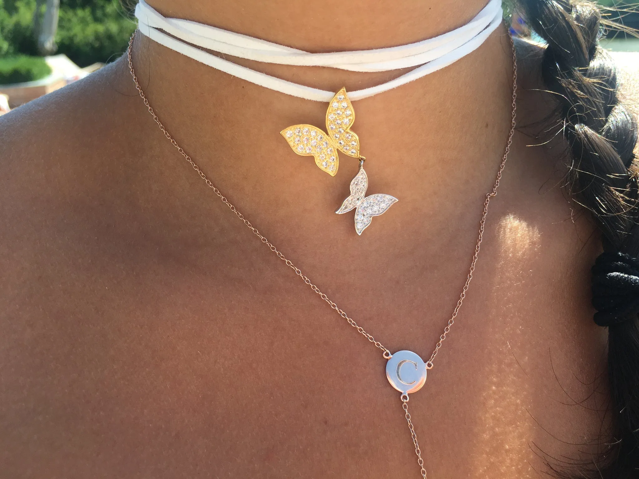 Suede Strap Butterfly Choker
