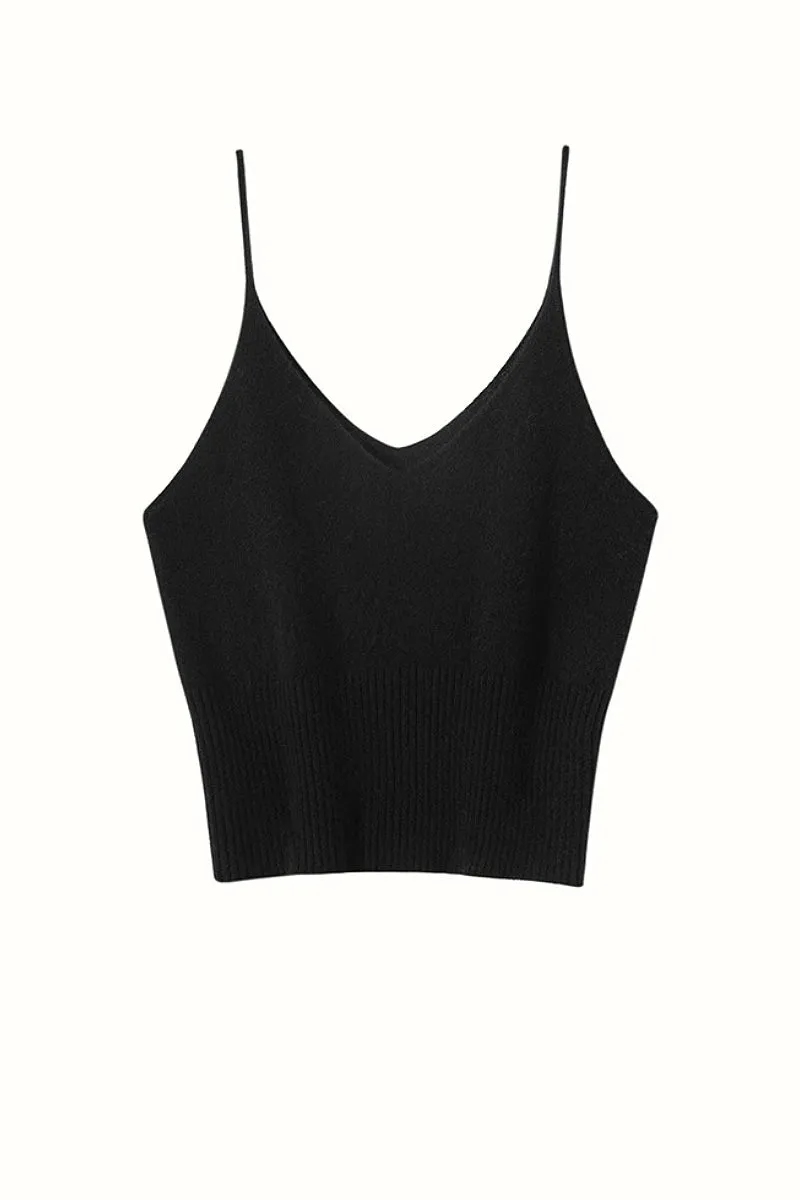 Supersoft 100 Albe Cashmere Cropped V-Neck Camisole