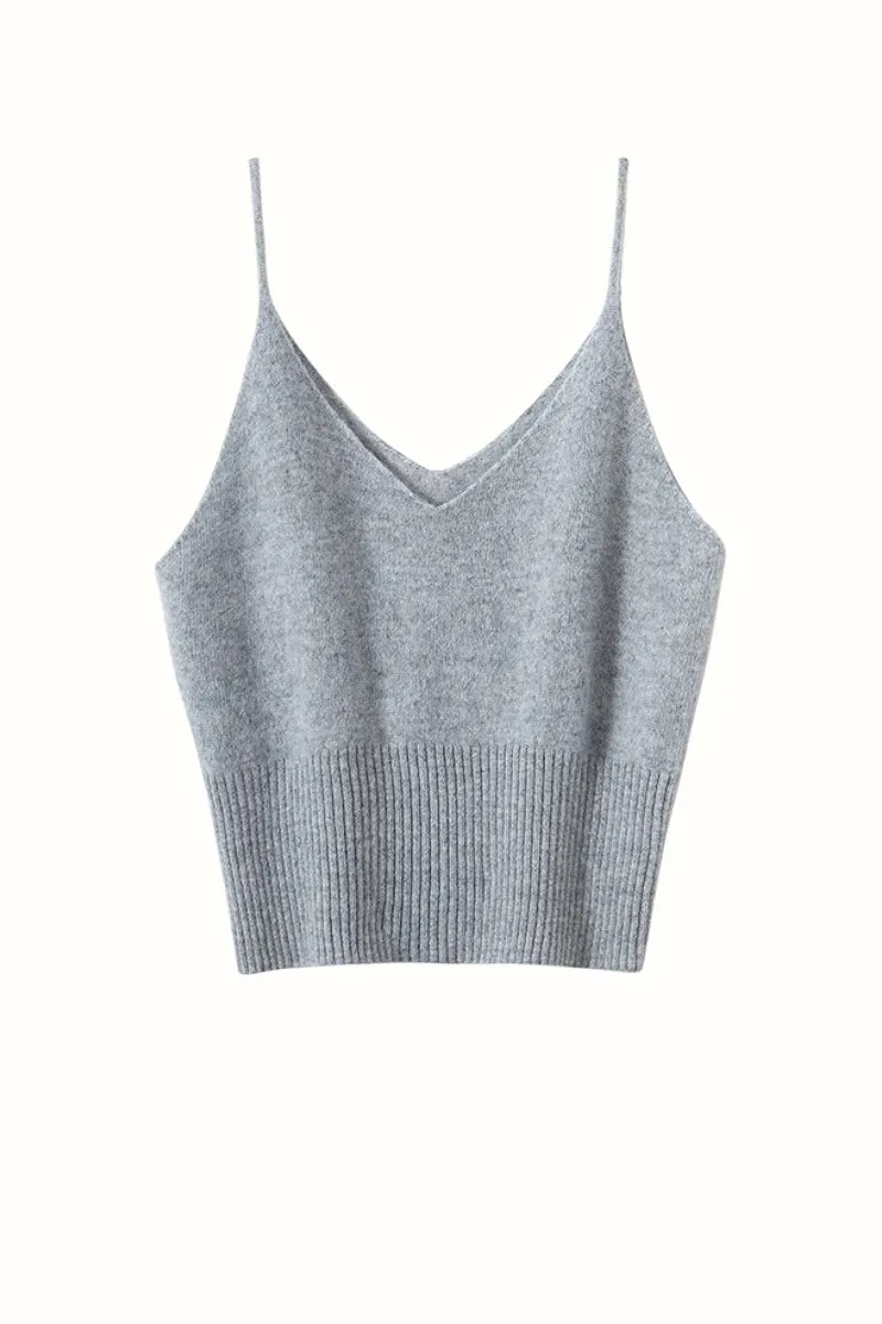 Supersoft 100 Albe Cashmere Cropped V-Neck Camisole