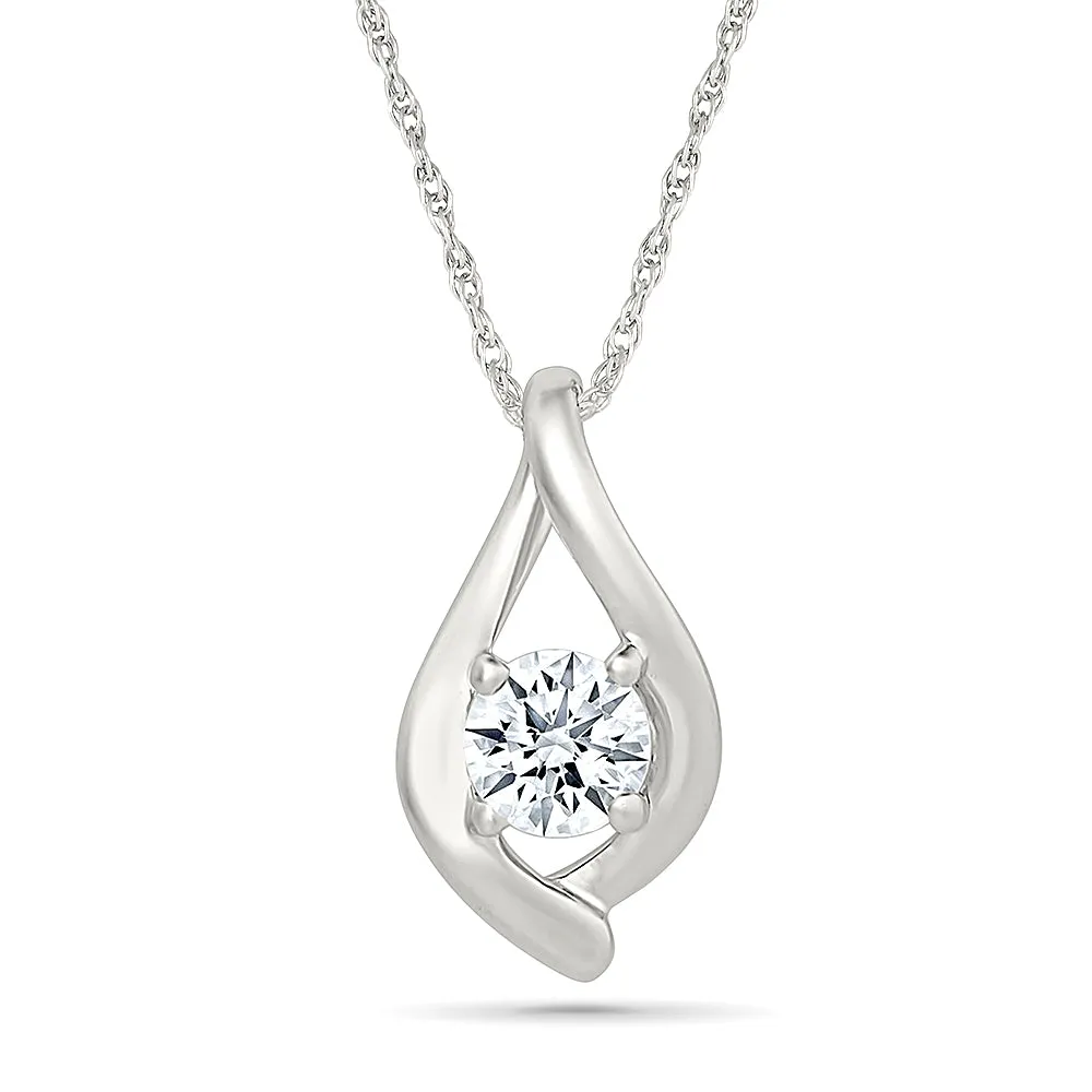 Teardrop Diamond Pendant with Infinity Twist